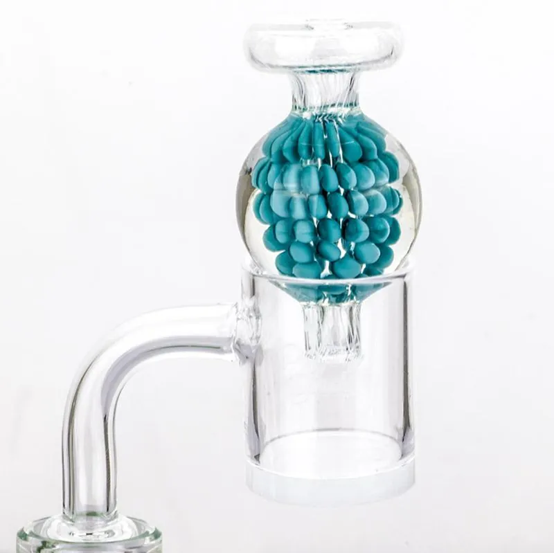 Colorato Pyrex Glass Bong Fumare Fatto a mano Gessato Coperchio olio Tappo carb Bubble Ball Top Oil Rigs Portatile Design innovativo Strumento ciotola al quarzo