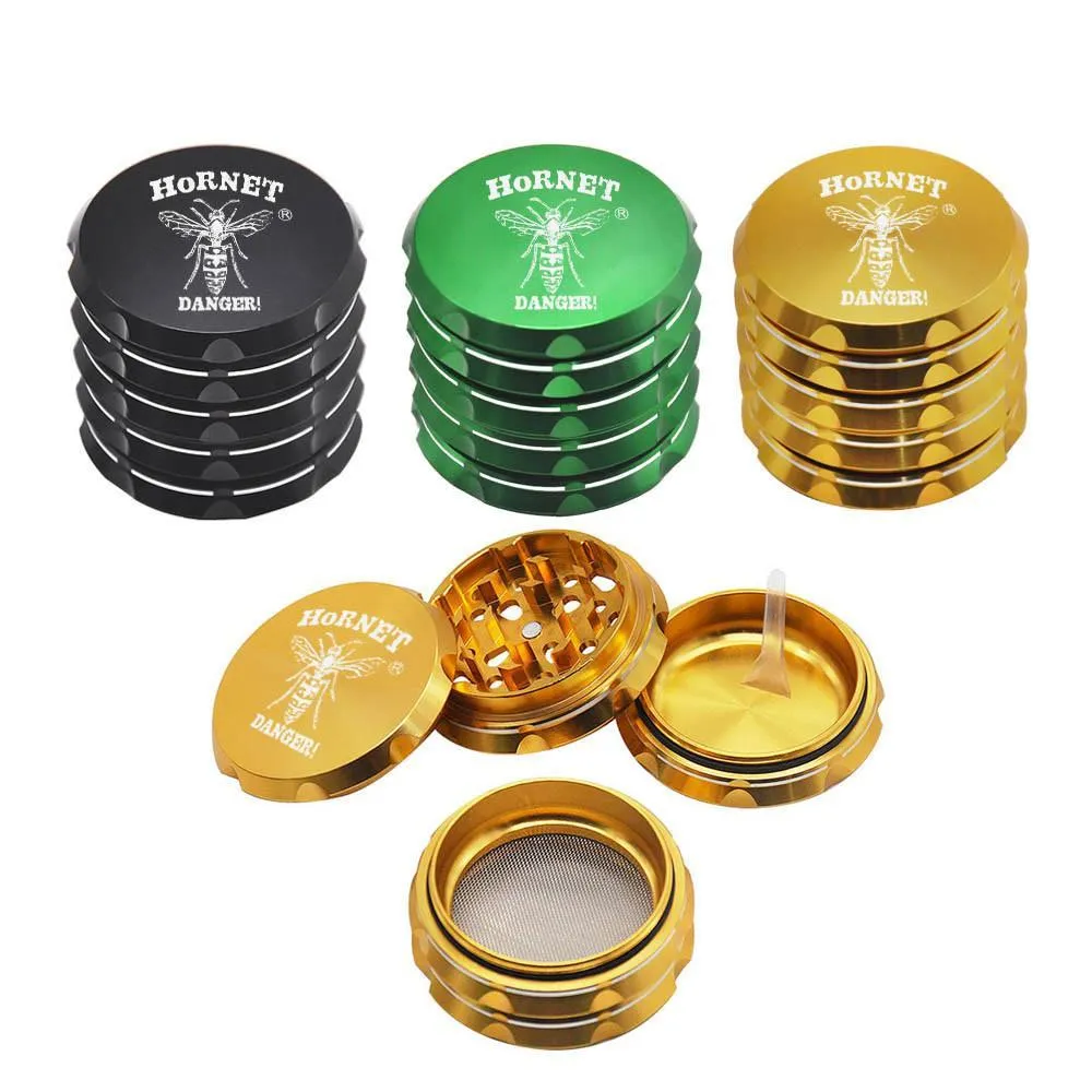 Bästa flygplan aluminiumkvarn med stort utrymme 50mm 3 styck Metall Herb Grinders Smoke Tobacco Grinder Spice Tobacco Muller