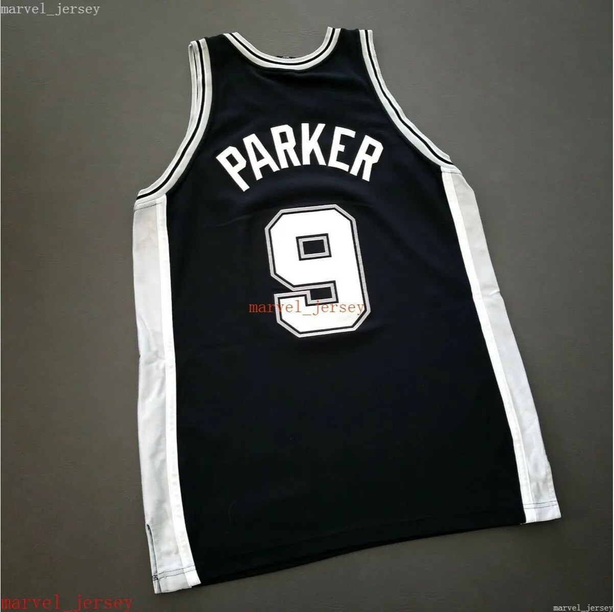 Maglia Tony Parker cucita su misura 911 Patch XS-6XL Maglie da basket da uomo di ritorno al passato, economiche da uomo, da donna, da gioventù