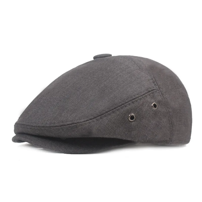 Miscele di cotone Cappello da uomo Primavera Sottile Berretto con visiera retrò Ivy Cabbie Caps Berretto scozzese di mezza età Cappelli da strillone casuali all'ingrosso