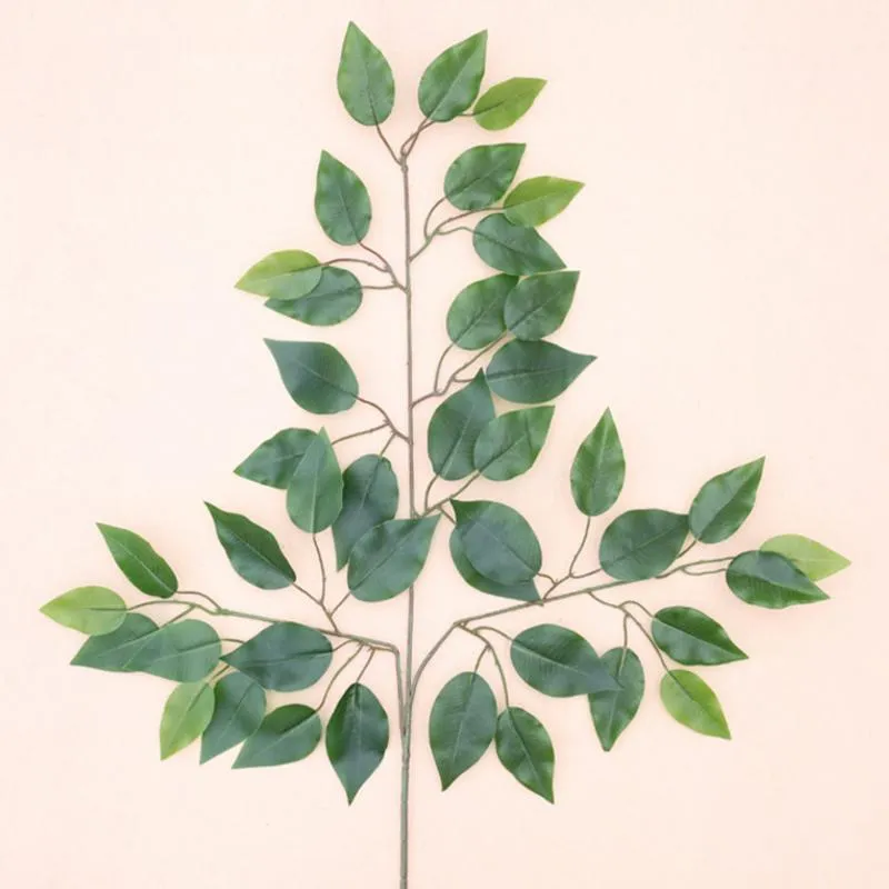 1 قطعة الاصطناعي ficus ورقة الجنكة biloba البلاستيك شجرة الفروع في الهواء الطلق اليدوية الأوراق ل diy حزب المنزل مكتب الديكور