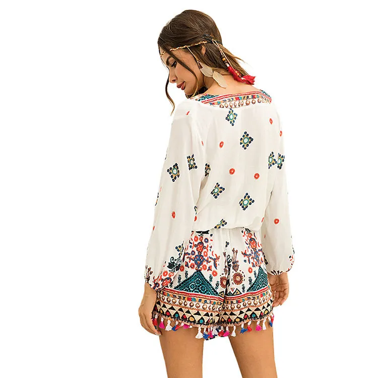 Bohemian Sexy Printing Chiffon Jumpsuit Bohemian Sexy Printing Chiffon Jumpsuit