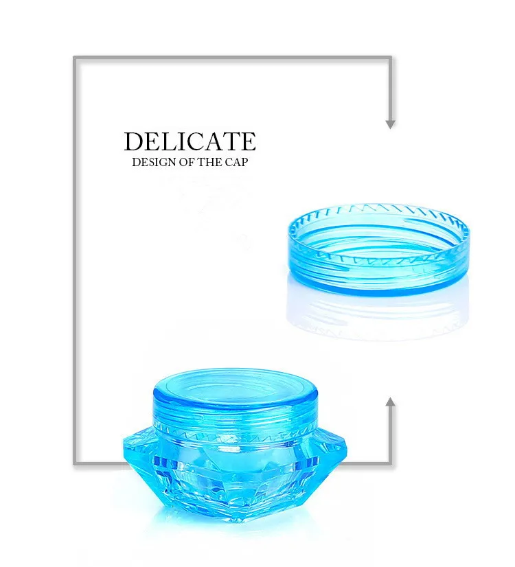 Contenedor de cera de plástico redondo y cuadrado en forma de diamante 3g 5g caja de contenedores de maquillaje estuche de maquillaje colorido puede dab dabber DHL