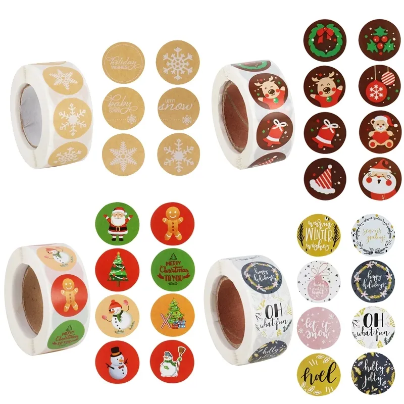 Rouleau De 500 Autocollants De Noël - Petites Boules Vertes Et Rouges (Diam. ~2,5 Cm) Pour Décoration, Emballage Cadeaux, Scrapbooking