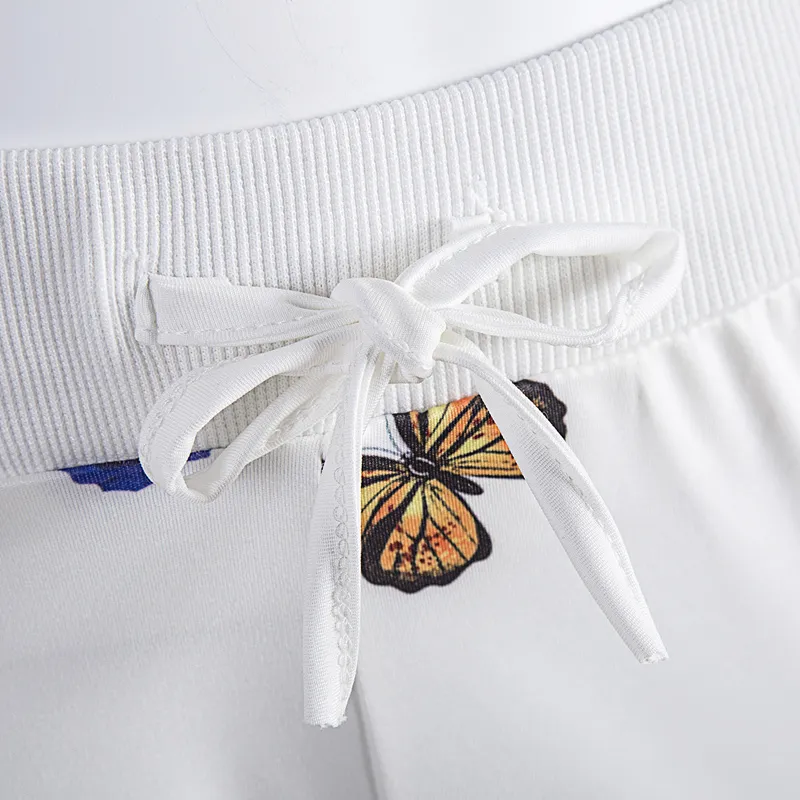 Butterfly Print Champion Butterfly Sweats TWO PIECE SET Print Butterfly  Flower Tracksuit Runway Jacket Joggers Matching Pants Women Clothing Track 