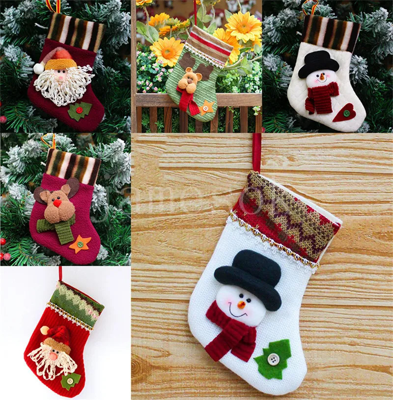 HEIßE Weihnachtssocken Geschenktüten Süßigkeitensocken Weihnachtsbaum Anhänger Dekorationen Socken Weihnachtsgeschenk Süßigkeitentüten DB133