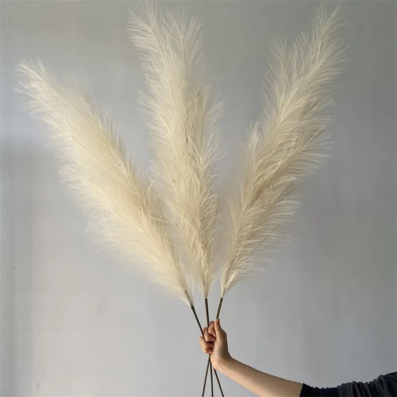 Lunghezza totale 60 cm Reed Pampas Orecchie di grano Coda di coniglio erba naturale Fiori secchi di nozze fieno per la festa bohémien 20220104 Q2