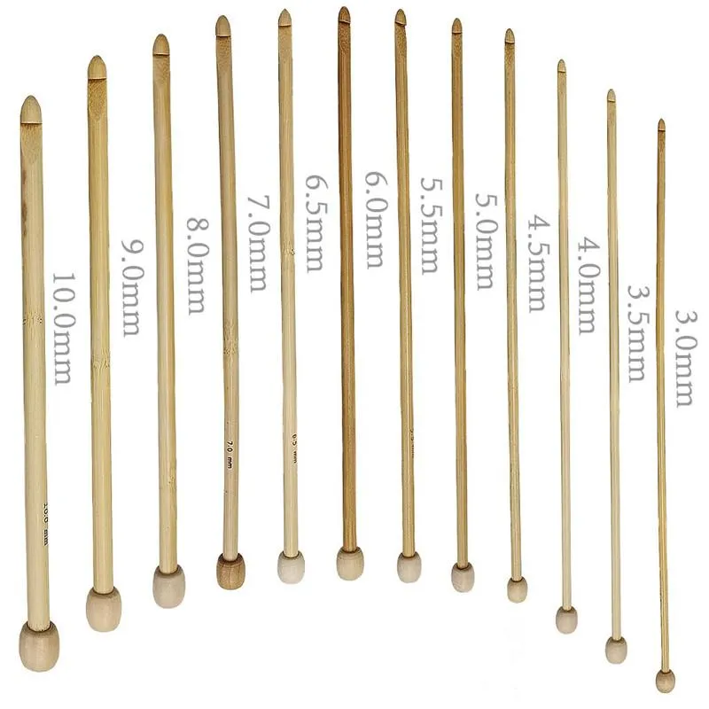 Syförfattningsverktyg 12st. Set 25 cm naturlig färg Bambu