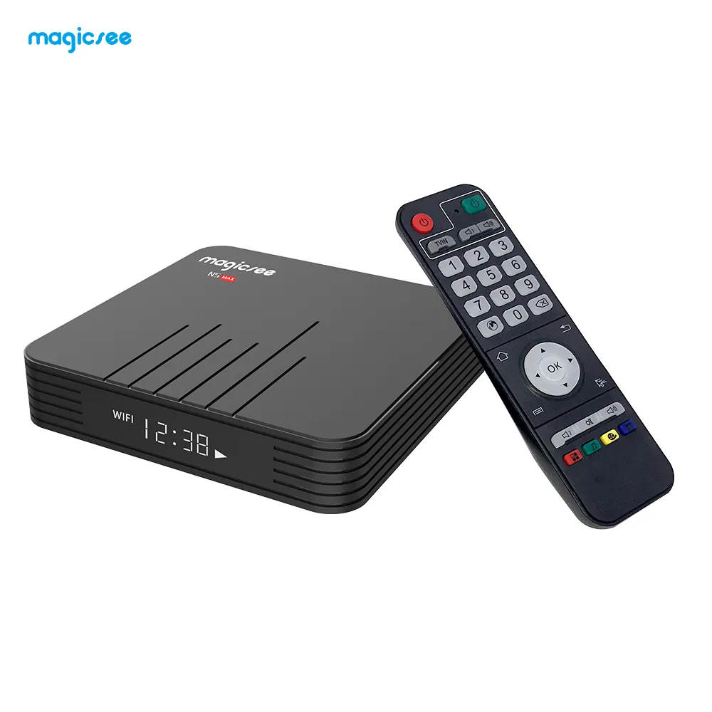 Magicsee N5 Max Amlogic S905X3 Android 9.0 TV Box 4G 32G ROM 2.4 + 5G двойной Wi-Fi Bluetooth 4.1 Smart Box 4k установить верхнюю коробку