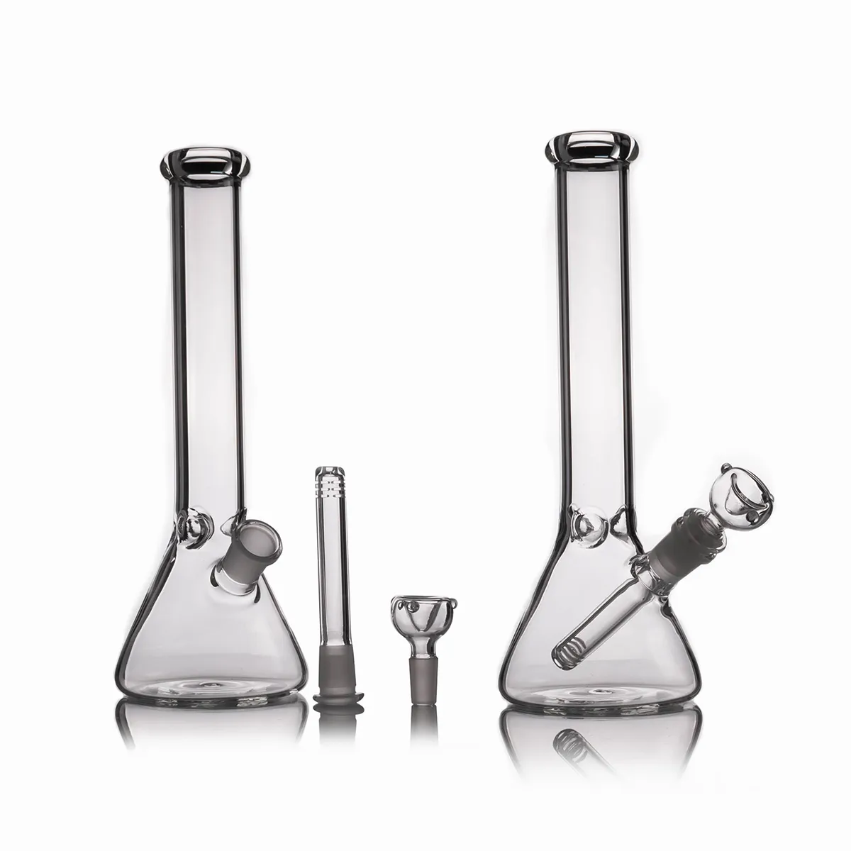 Beaker Hookahs Bang en verre 11 pouces Bongs simples avec collecteur de glace Conduites d'eau à base épaisse pour accessoires pour fumeurs Downstem et Bowl