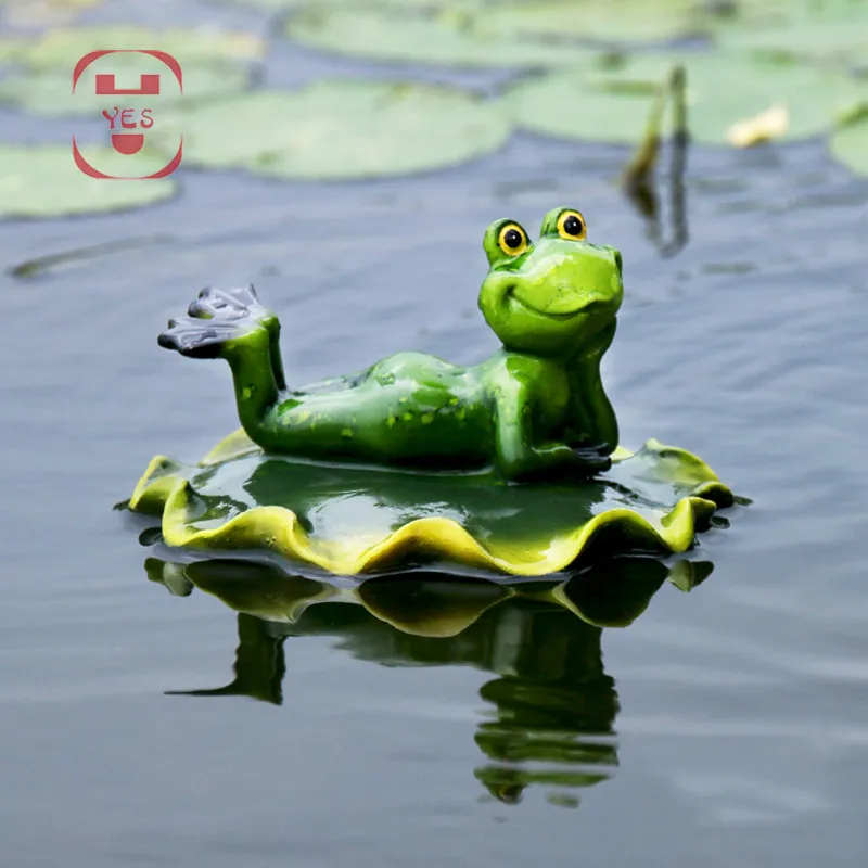 Creative Resin Frog Sculpture Floating Garden Pond Decorative