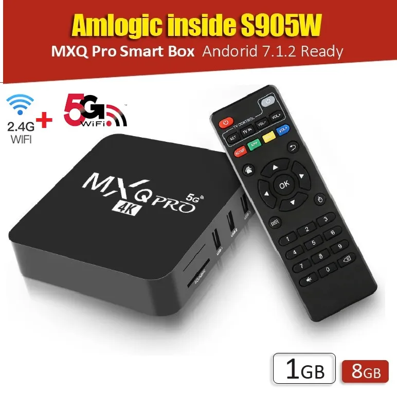 MXQ 프로 Amlogic S905W 2.4G + 5G 와이파이 안드로이드 7.1 (1) + 8기가바이트 스마트 TV 박스보다 나은 X96 TX3 업그레이드