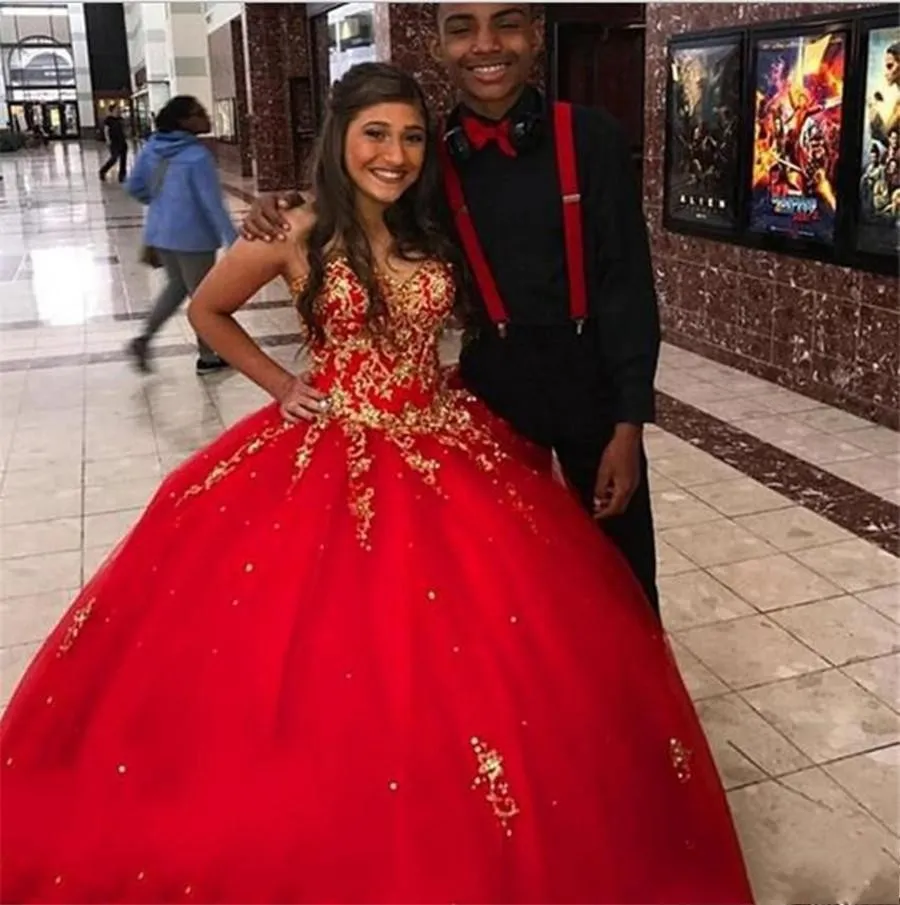 red sweet 16 dress