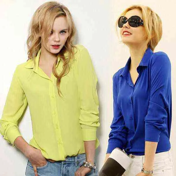 Vêtements de travail femmes chemise chemisier décontracté solide élégant dames en mousseline de soie bureau blouse haut nouvelle mode été formel Blusas Femininas H1230