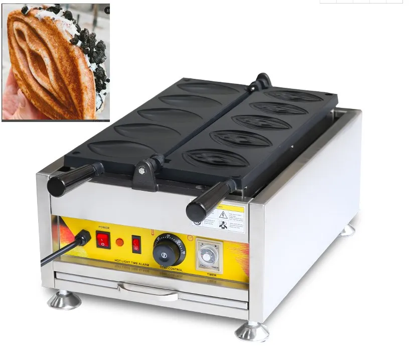 Gratis verzending Commercieel roestvrij staal nieuw meisje vagina wafelmaker elektrische wafel wafel machine pussy wafel machine
