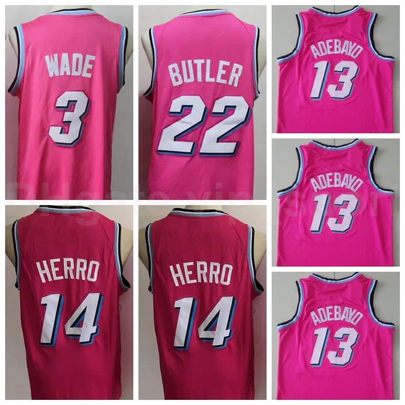 DHgate Edition Earned City Basketball Jimmy Butler Jersey 22 Dwyane Wade 3 Tyler Herro 14 Kendrick Nunn 25 Bam Adebayo 13 Black Pink Stitched Sports Outdoors