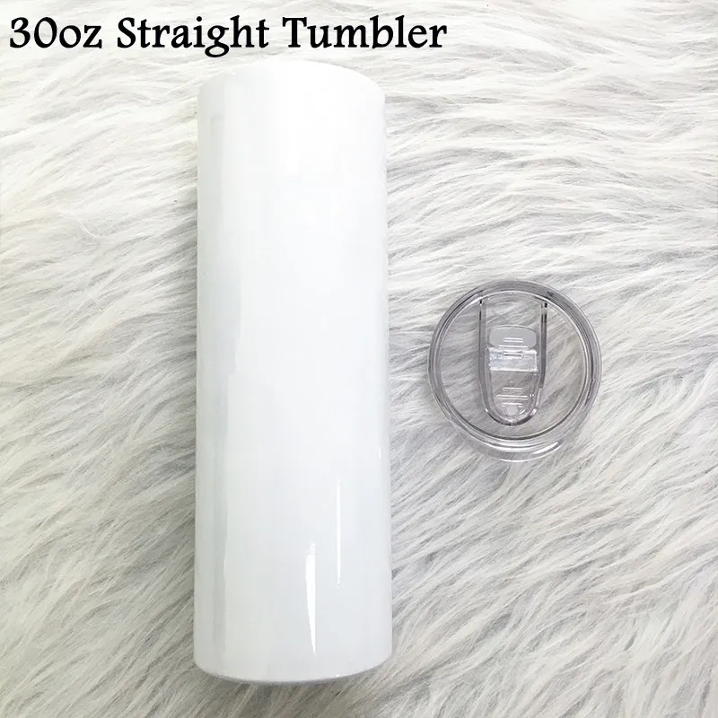 30 oz Straight Skinny White Sublimation Tumblers