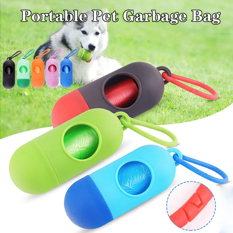 Pet Poop Bag Dispenser Avfall Skräp Väska Bärare Husdjur Skräp Rengöring Engångspåsar Outdoor Puppy Supplies Refuse Väskor