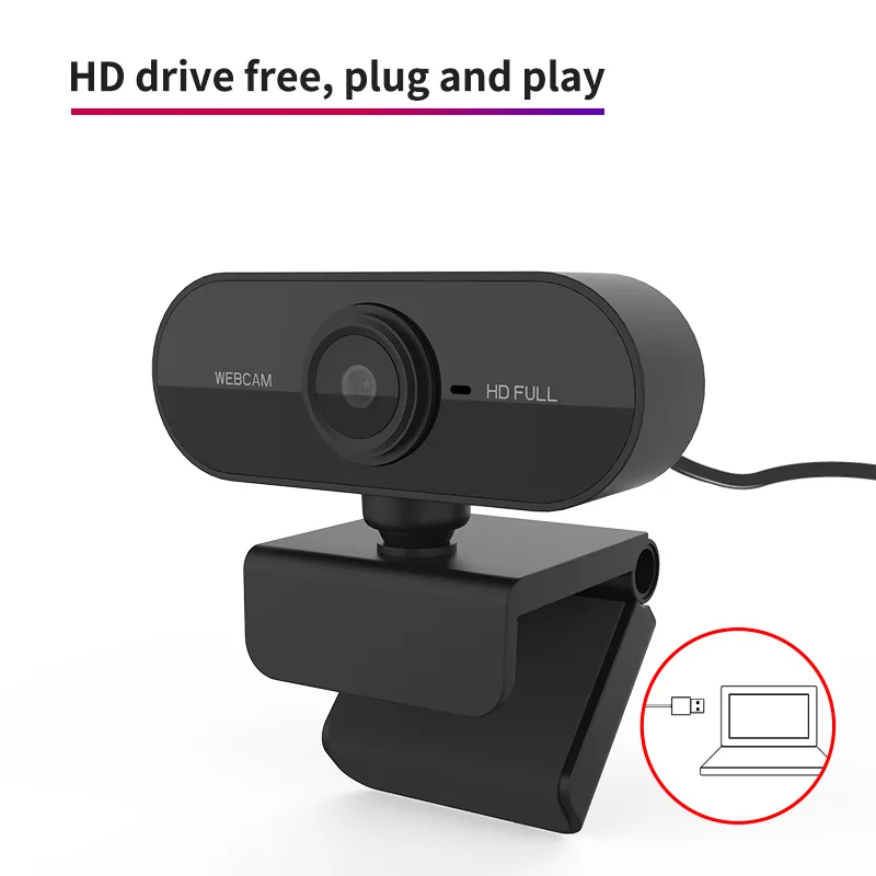 HD 1080pウェブカメラミニコンピューターPCウェブカメラライブブロードキャストビデオ通話会議ワーク260J用のマイクロータブルカメラ付きカメラ