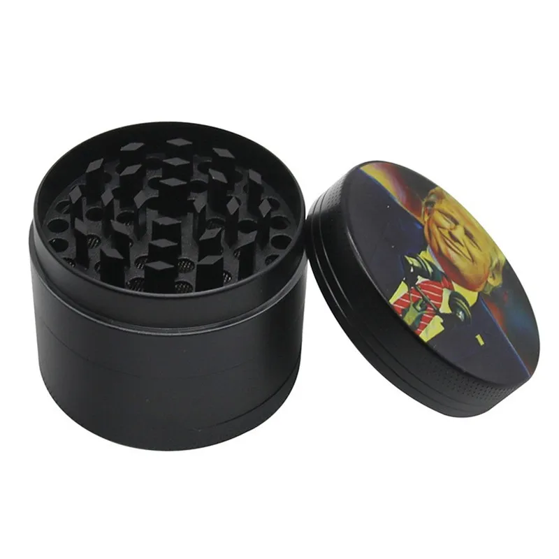 Grinders Herb 50mm 4 layer tobacco grinder New Trump pattern Zinc alloy teeth colorful High Quality for smoking accessorieses
