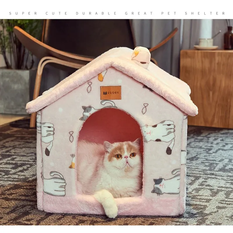 Hundehütte Für Innen, Faltbar Mit Kissen – Für Kleine, Mittlere & Große Hunde/Katzen, Wasserdichter Boden