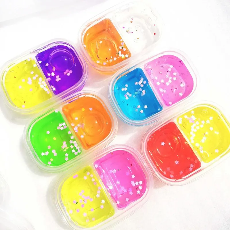 280ml Double Lattice Clay Slime Crystal Lim för putty Transparent Slimes Toy Cloud Fluffy Charms Plasticine Clay Light Polymer Kids Leksaker 0935