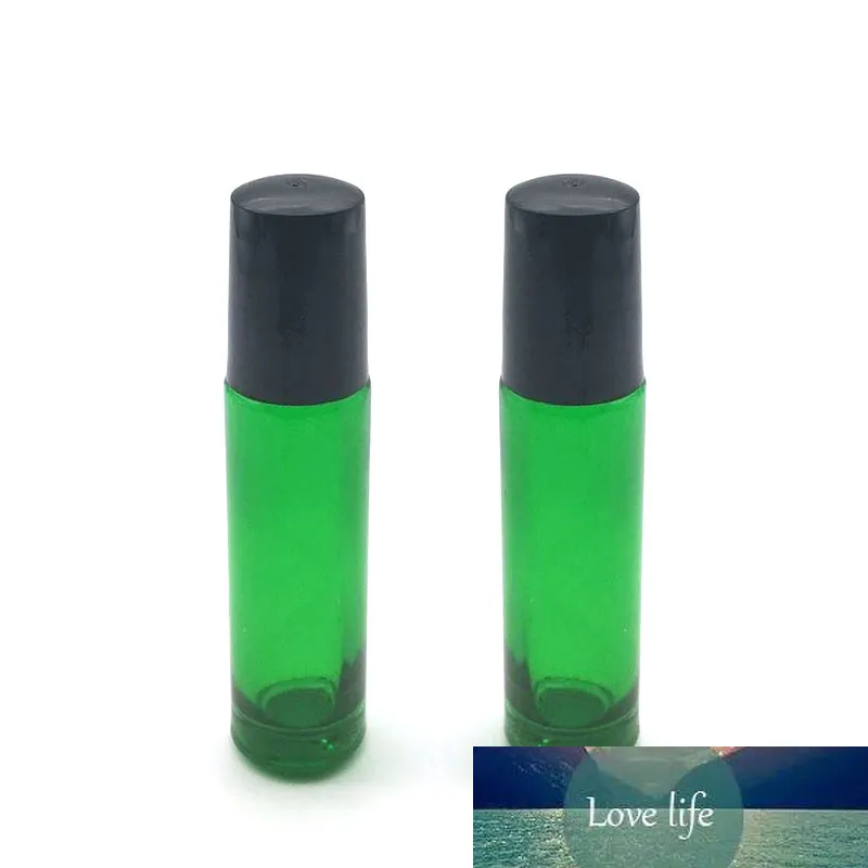 144pcs 10ml Perfume Green Thick Glass Roller Bottle Empty 10cc Roll-On Ball Essential Oil Sample Bottle