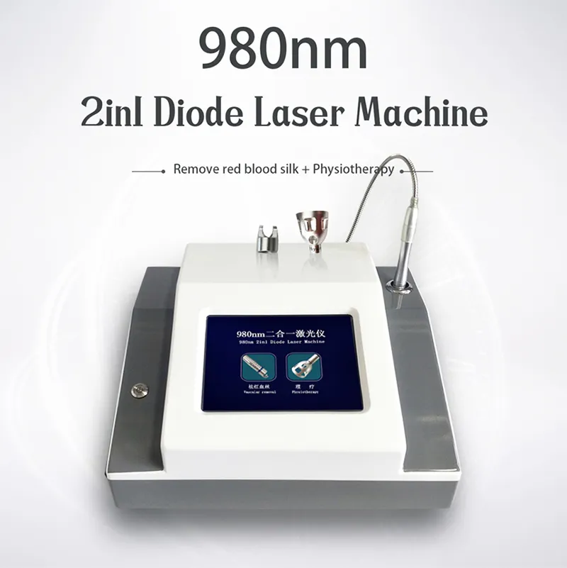 Neuankömmling 2 in 1 Besenreiser-Entfernungssystem 980 nm Laser-Gefäßentfernungsgerät Physiotherapie Schmerzlinderungsgerät Nagelpilzentfernung