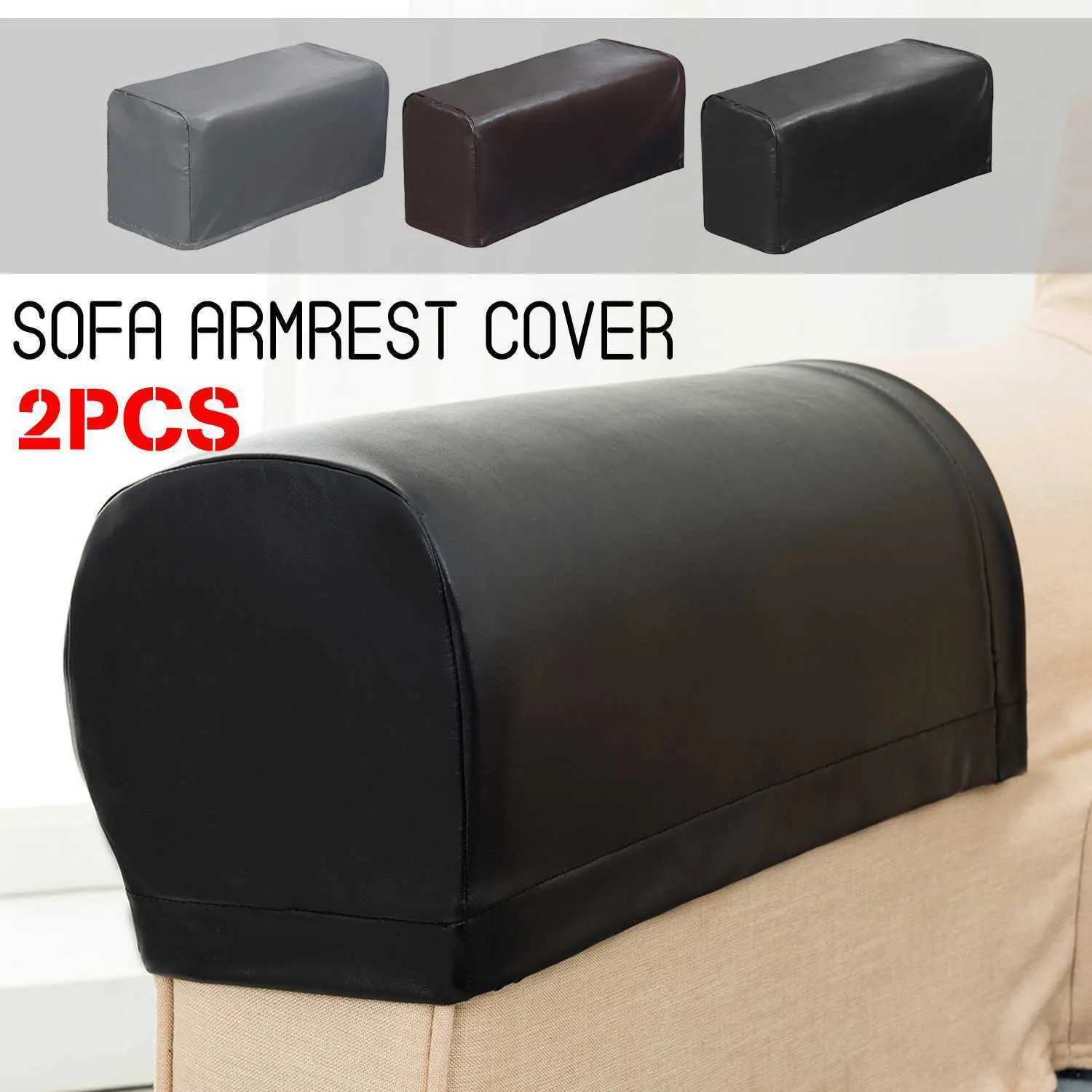 Pu leather sofa armrest covers for couch chair arm protector stretch waterproof cheap