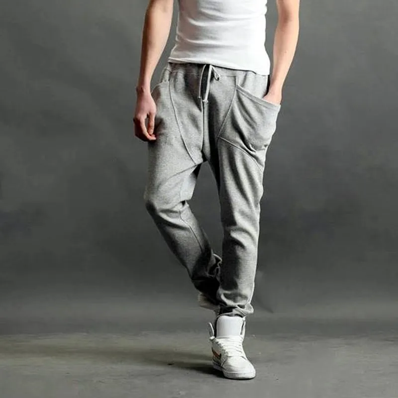 New Casual Men Pants Big Pocket Hip Hop Harem Pants Quality Outwear Sweatpants Casual Mens Joggers Men's Trousers Drop Shipping