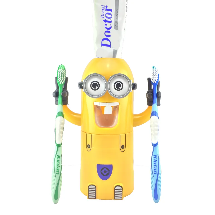 Çocuklar C1003 için Banyo Ürünleri Otomatik Diş Macunu Dispenser Sevimli squeezers Banyo Aksesuarları Seti Diş Fırçası Tutucu