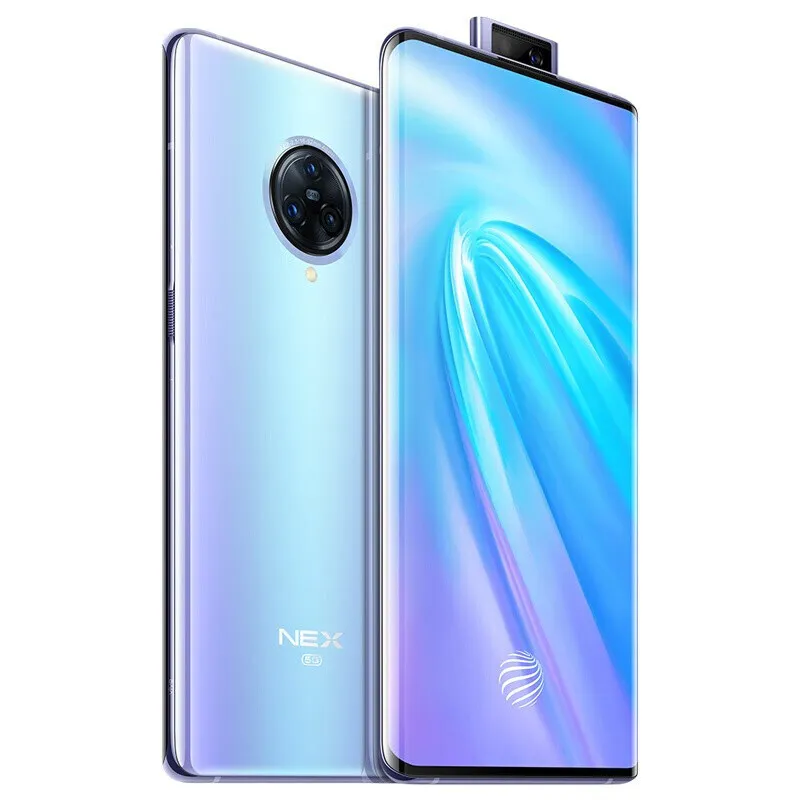 オリジナルvivo Nex 3S 5G携帯電話12GB RAM 256GB ROM Snapdragon 865オクタコア64.0MP NFC Android 6.89 "AMOLED全画面指紋ID 4500MAHスマート携帯電話