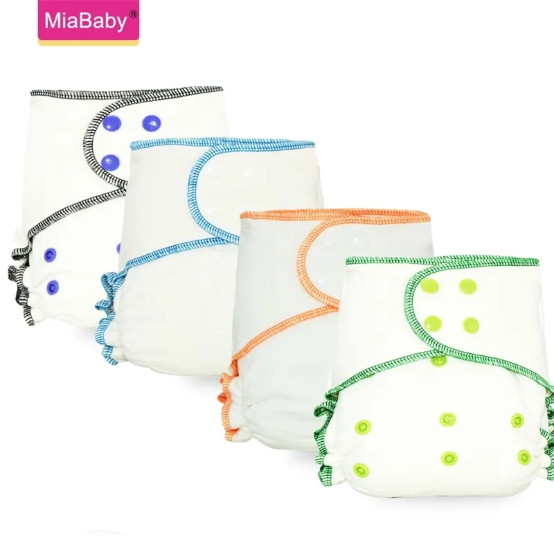 Miababy Onesize Bambu Bomull Monterad Tyg Blöja Heavy Wetter Baby Nappy Miljövänliga Blöjor Fit 3-15kg Baby 201117