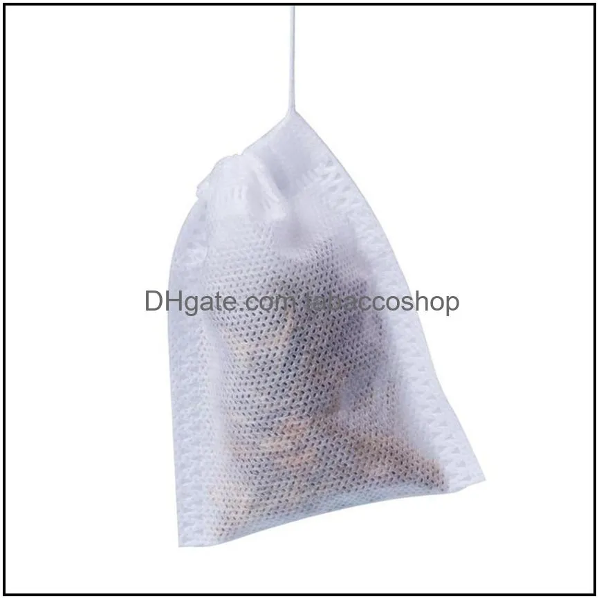 100Pcs Lot Tea Filter Bags Coffee Tools Non Woven Disposable Drawstring Infuser String Seal Filters Bag for Drinkware