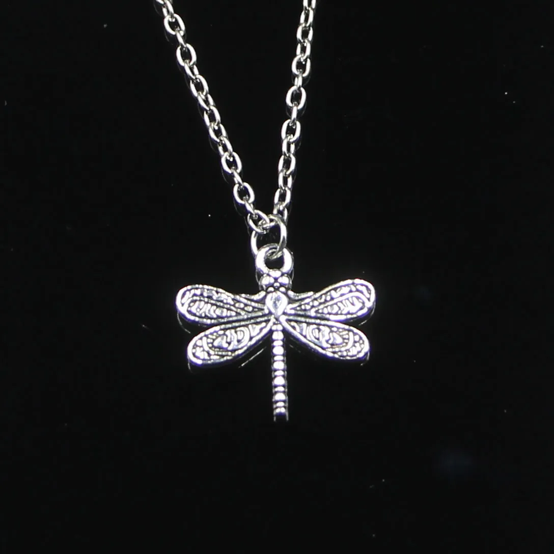 Moda 21 * 19 milímetros Dragonfly Pendant Colar Chain Link Mulher Choker colar de jóias criativa partido presente