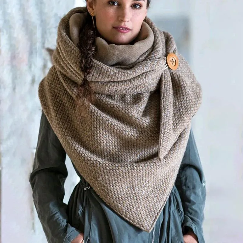 2020 Kvinnor Scarf Fashion Triangle Winter Scarves Knapp Personlighet Wraps Varm Utskrift Sjal Foulard Femme