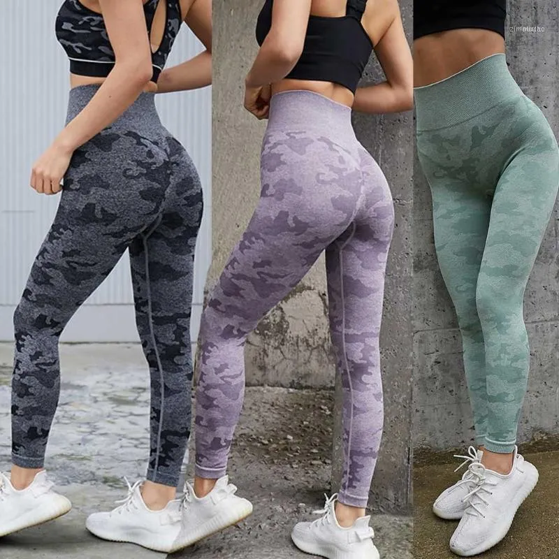 Yoga outfits mode vrouwen training camouflage crop top leggings fitness sport atletische broek slanke hoge taille