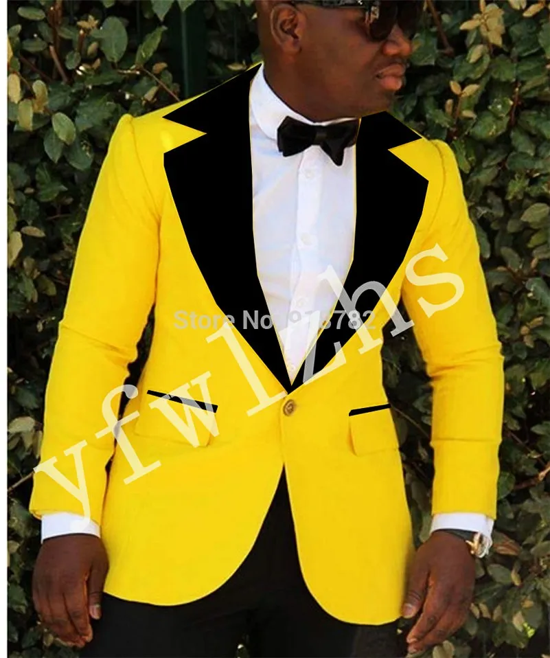 Custom-made One Button Groomsmen Notch Lapel Groom Tuxedos Men Suits Wedding/Prom/Dinner Man Blazer(Jacket+Pants+Tie) T283