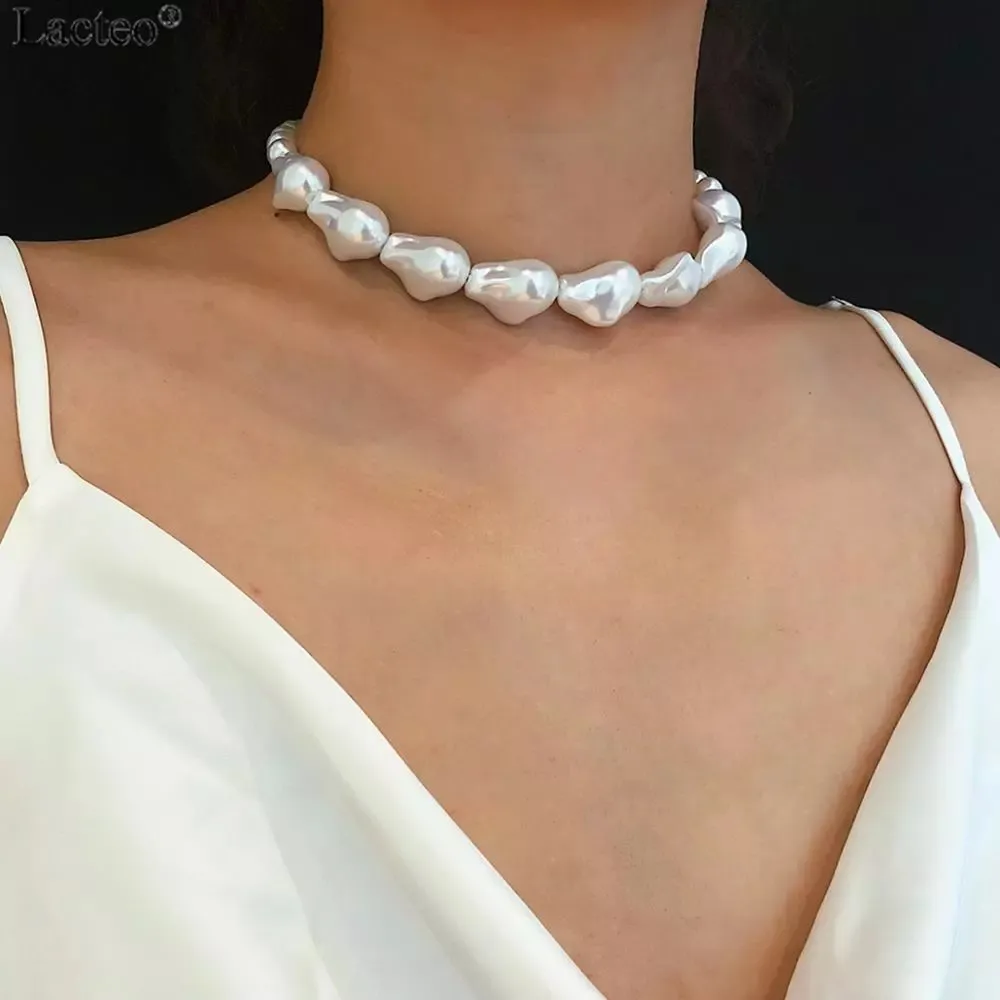 Bohemian oregelbundna barock choker halsband för kvinnor uttalande mode kort clavicle chain halsband kvinnliga smycken