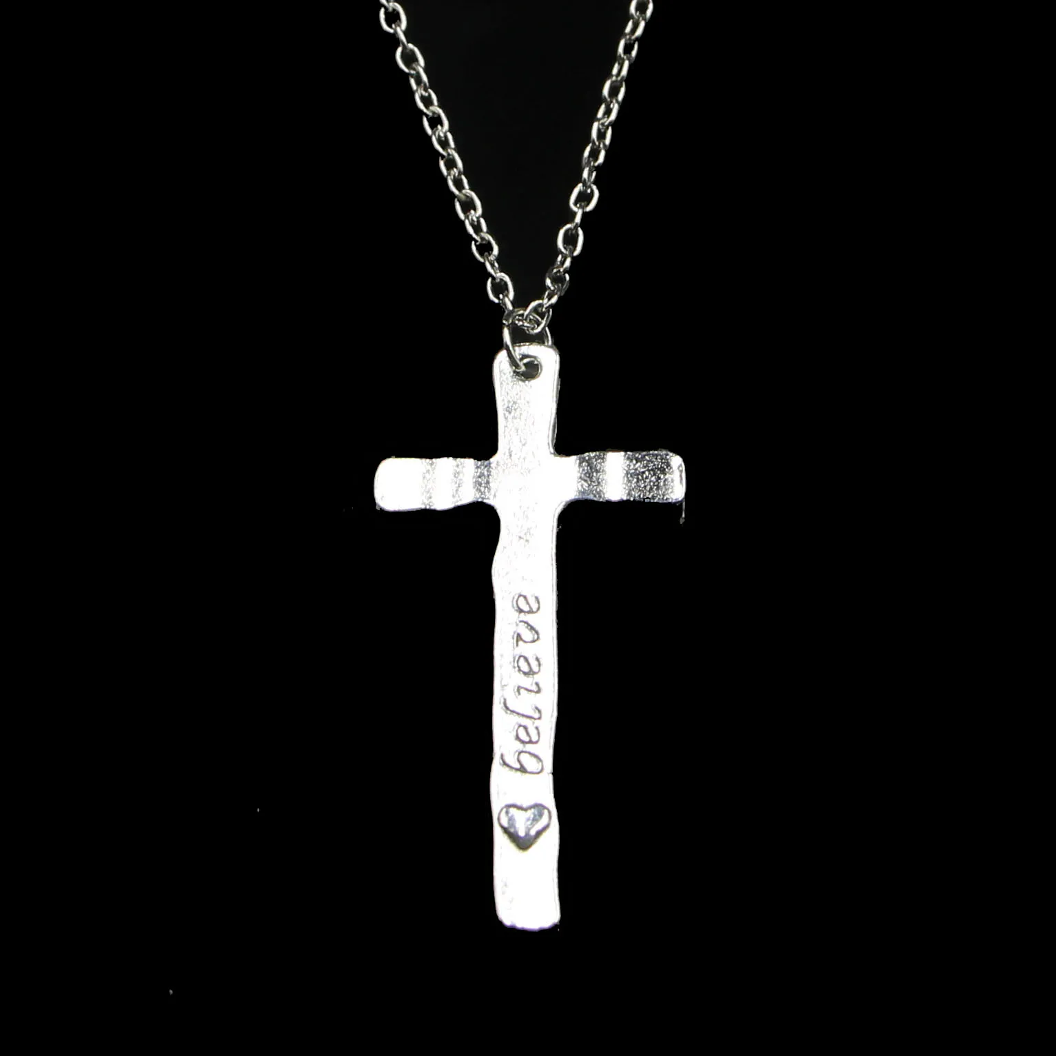 Fashion 47*23mm Cross Faith Believe Pendant Necklace Link Chain For Female Choker Necklace Creative Jewelry party Gift