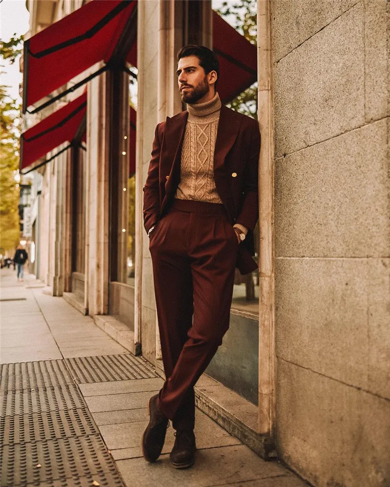 red dress coat men Men Tweed Red Coat Over Winter Coat Red Trench Red Jacket Sainly 36
