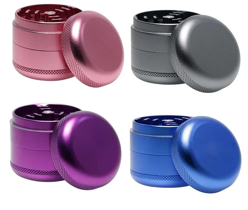 New Metal Tobacco Smoking Herb Grinders 63mm Four Layers Aluminium Alloy Spice Crusher Accessories Rounded Grinder