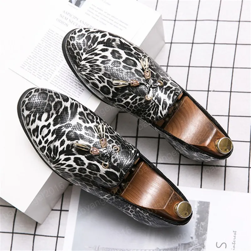 Mens leopard on sale print dress shoes