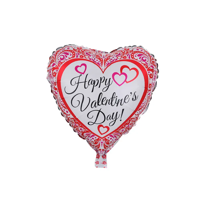 18inch Happy Valentine`s Day Balloons Heart Shape Aluminum Foil Valentine Day Balloons Anniversary Wedding Party Decor 
