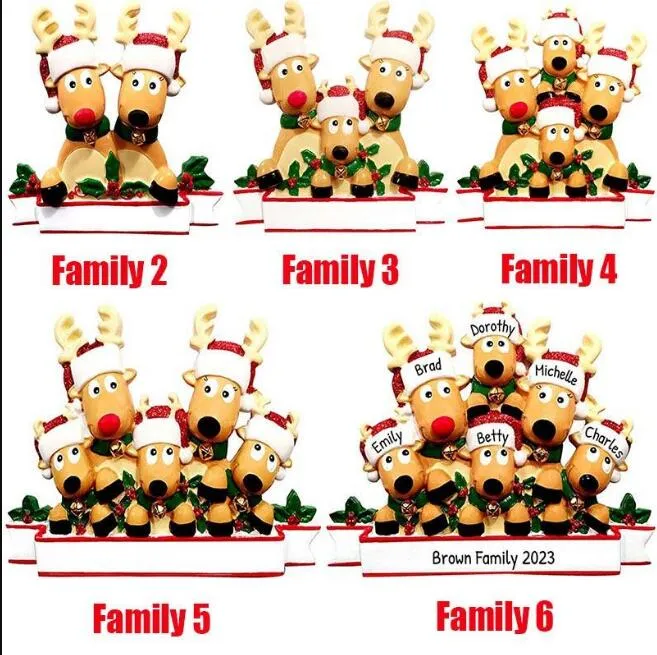 2020 Ren Jul Personliga Ornament Survivor Karantän Familj 3 4 Mask Snowman Hand Sanitized Xmas Dekorera Creative Pendant