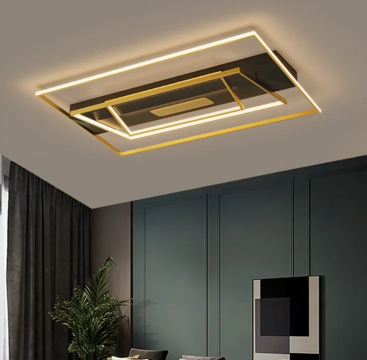 Modern LED-ljuskronor Ljus för vardagsrum Bedroom Ultra-Tunna Lamparas de ljuskrona Fixtures Ytmonterad Techo Rektangel 1 Order