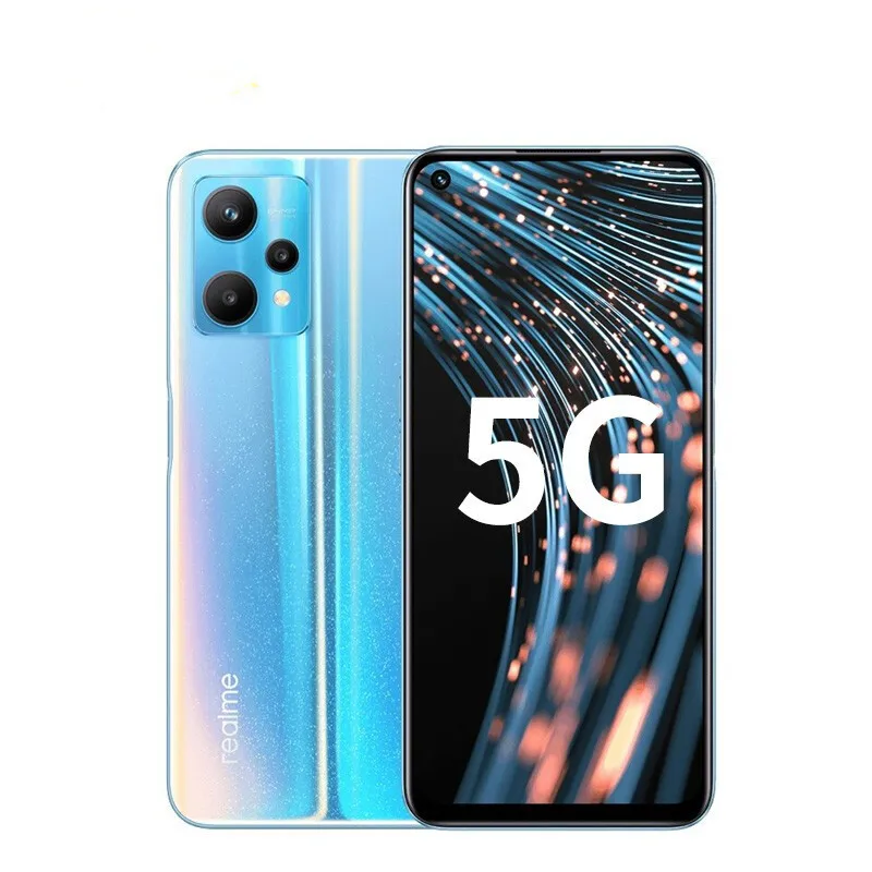 Téléphone portable d'origine Oppo Realme V25 5G 12 Go de RAM 256 Go de ROM Octa Core Snapdragon 695 Android 6,6 pouces 120Hz Plein écran 64MP 5000mAh Face ID Fingerprint Smart Cellphone