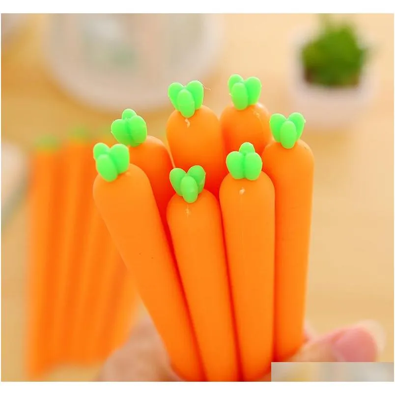 cute black refill neutral pen stationery korean personalized signature gel pens student carrot water-based pen