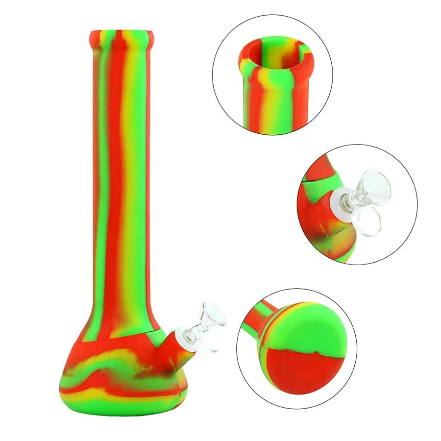 Rauchen Wasserpfeifen Bohrinsel Silikonbong 13,3 '' Shisha Becher Bongs Dab Rigs Pfeifenrauch Verwendung für trockene Kräuterzigarette