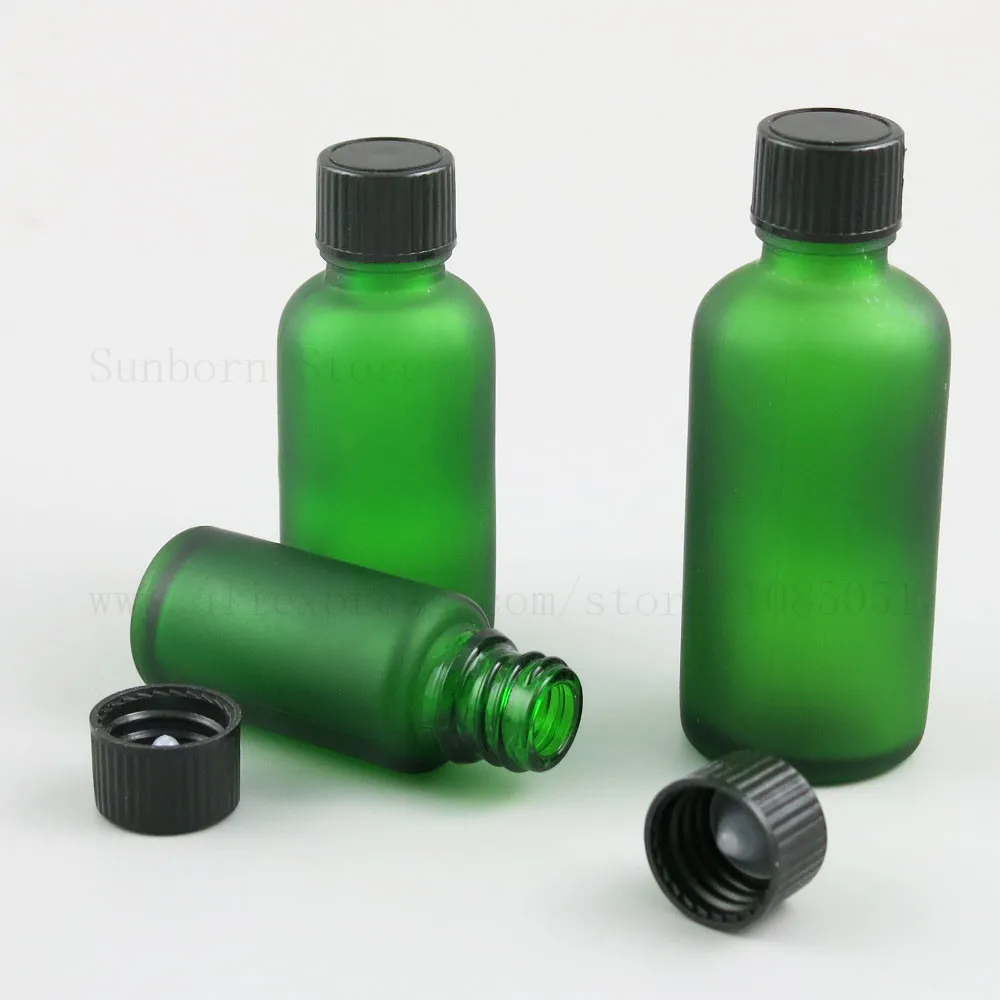 500 x Glasflaschen für ätherische Öle, Behälter, Fläschchen, 5/10/15/20/30/50/100 ml, Probe, nachfüllbar, mattblau-grüne Flasche